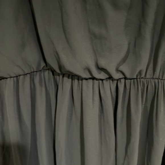 A. Byer Navy Blue Dress with Lace Cap Sleeves - Large - Picture 6 of 12